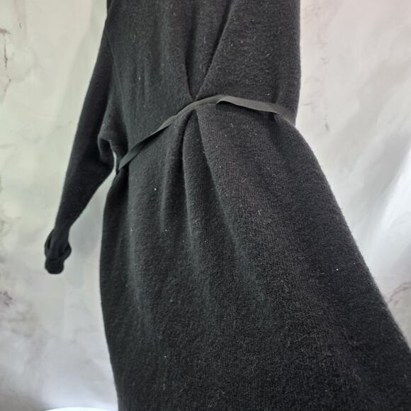 Anthropologie Sweater Womens Large Black Wool Cardigan Vallon Cuffed Ribbon Long - Picture 12 of 16